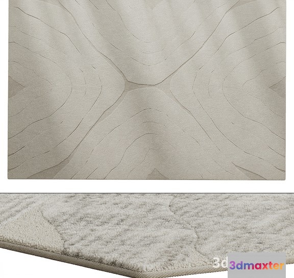 A Beige Rug With A Subtle Pattern 3D Model - 23244 - VRAY Render