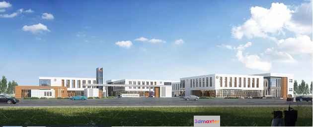 A Modern School Building 3D Model - 3976 - VRAY Render