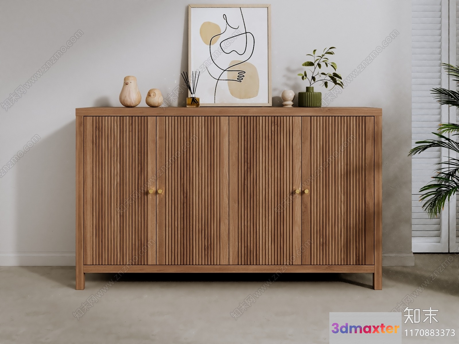 Wooden Cabinet 3D Model - 17153 - VRAY Render