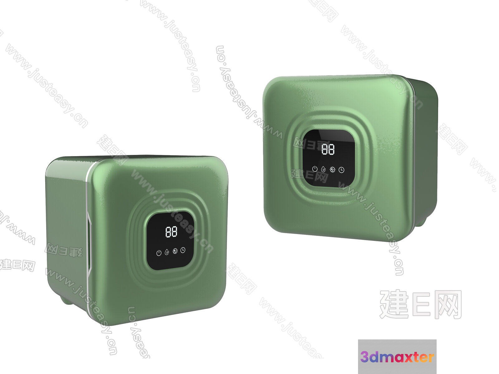 The Image Features Two Green Digital Display Devices 3D Model - 2259 - VRAY Render