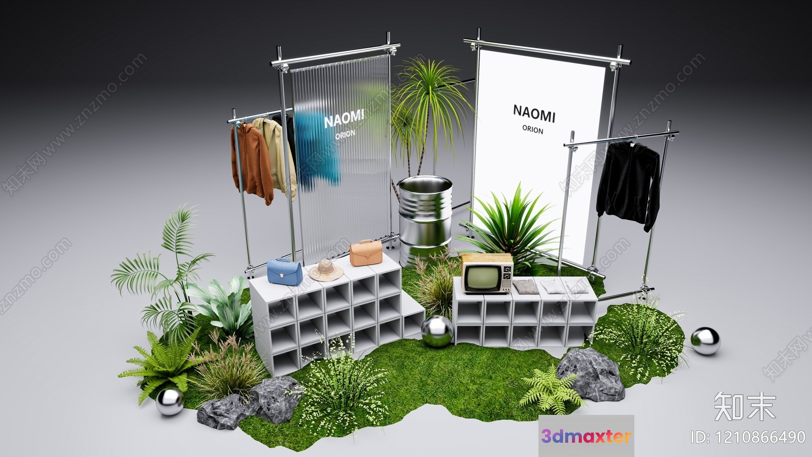 Modern Clothing Display 3D Model - 12918 - VRAY Render