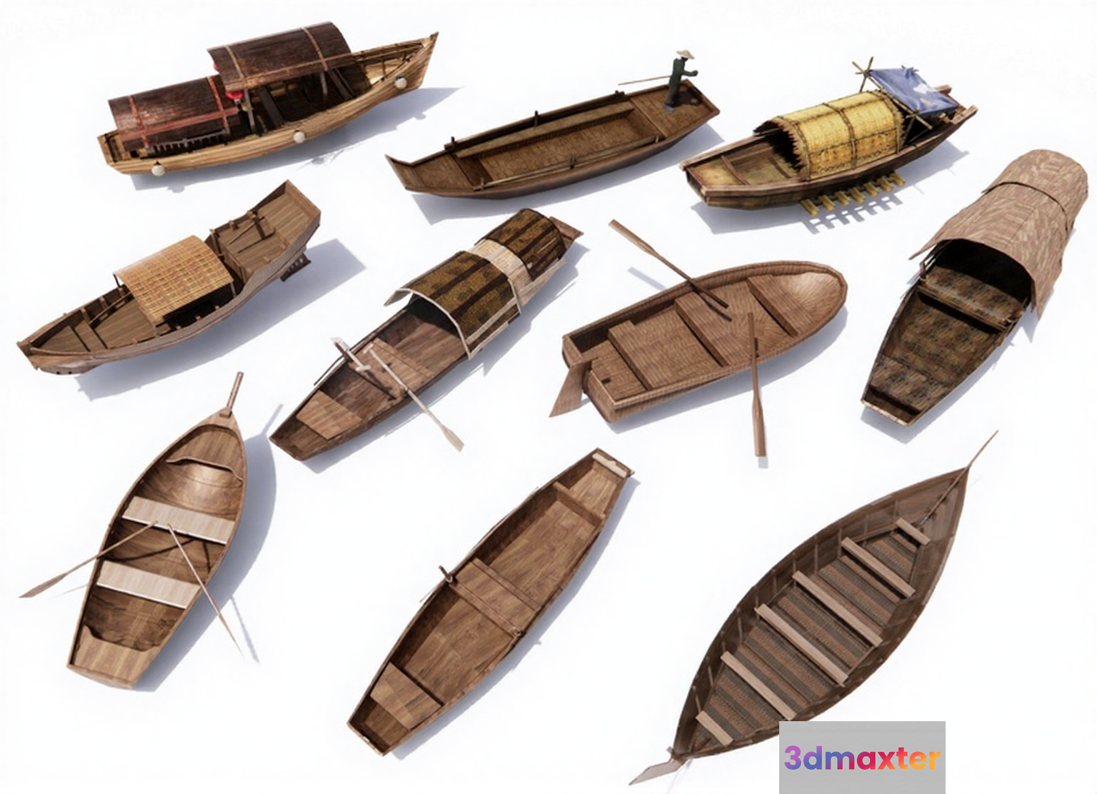 Wooden Boats 3D Model - 23654 - CORONA Render