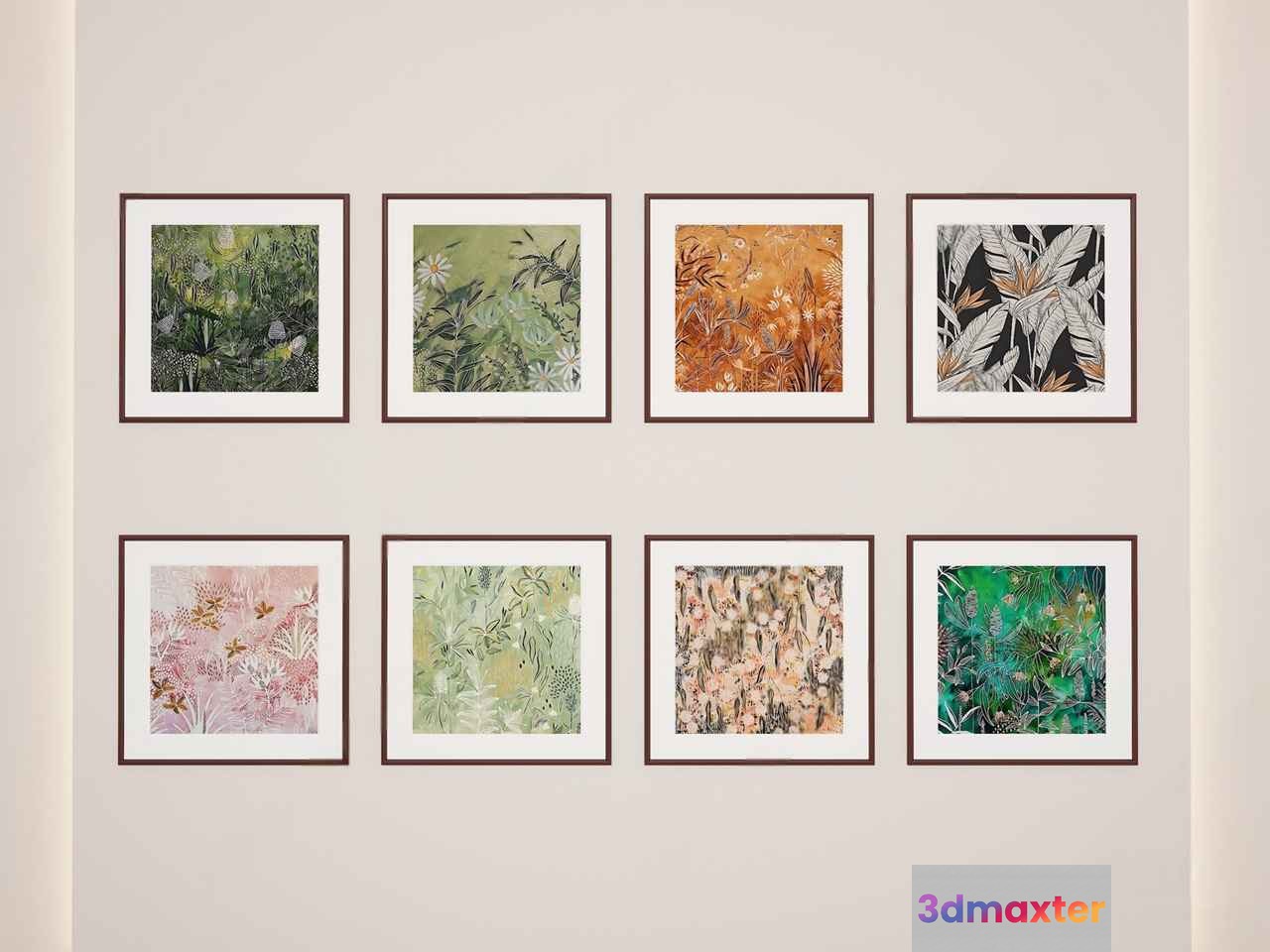 A Collection Of Framed Artwork 3D Model - 1227 - VRAY Render