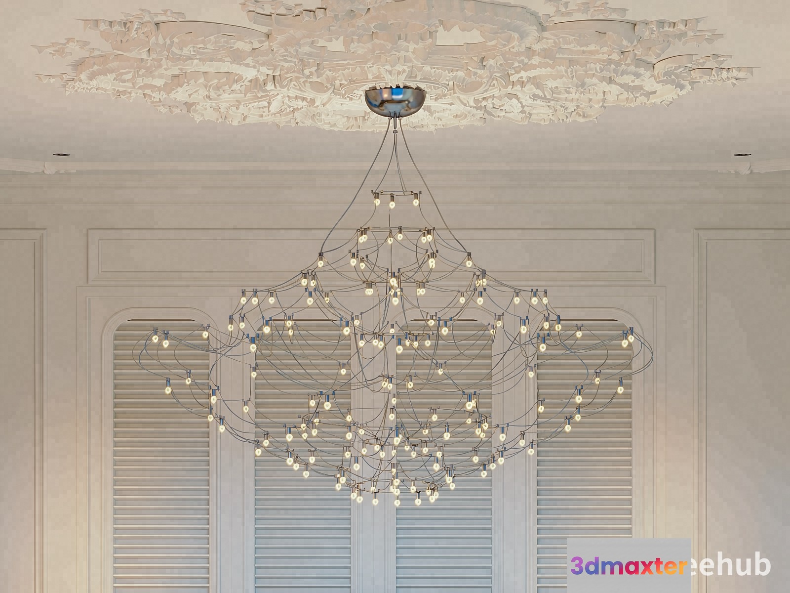 A Large Chandelier 3D Model - 22274 - VRAY Render