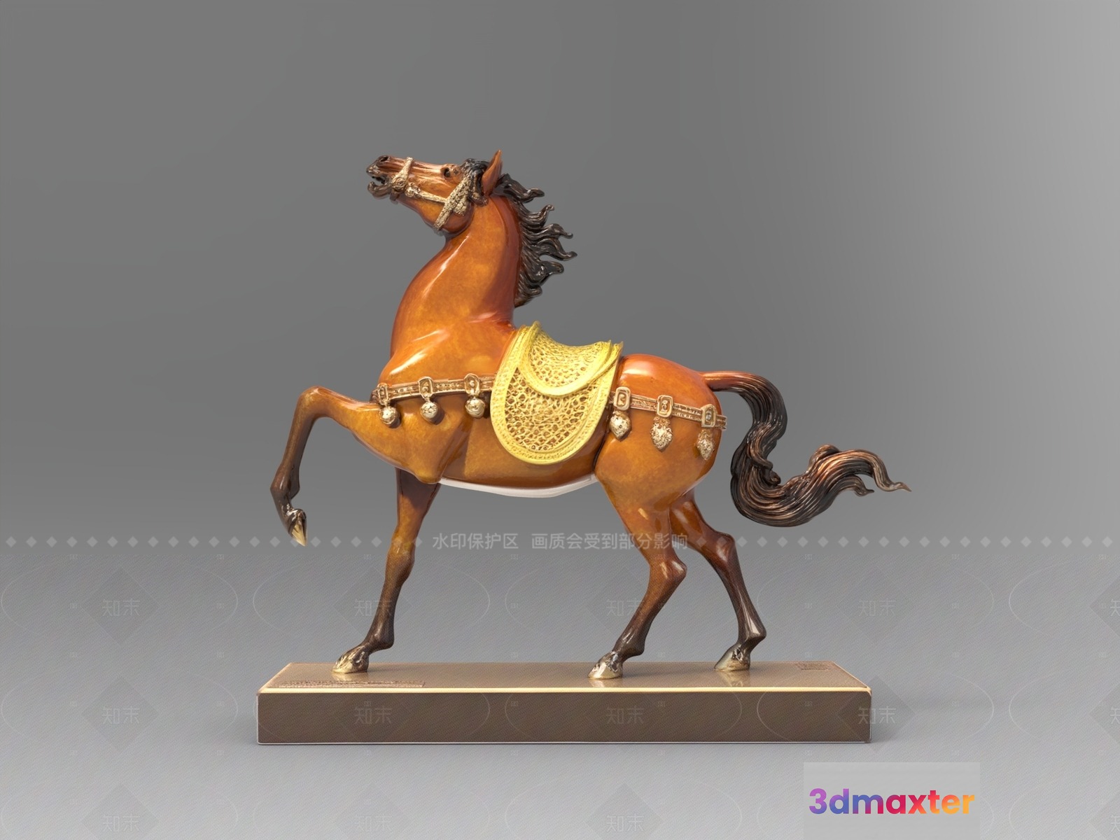 A Statue Of A Horse 3D Model - 14122 - VRAY Render