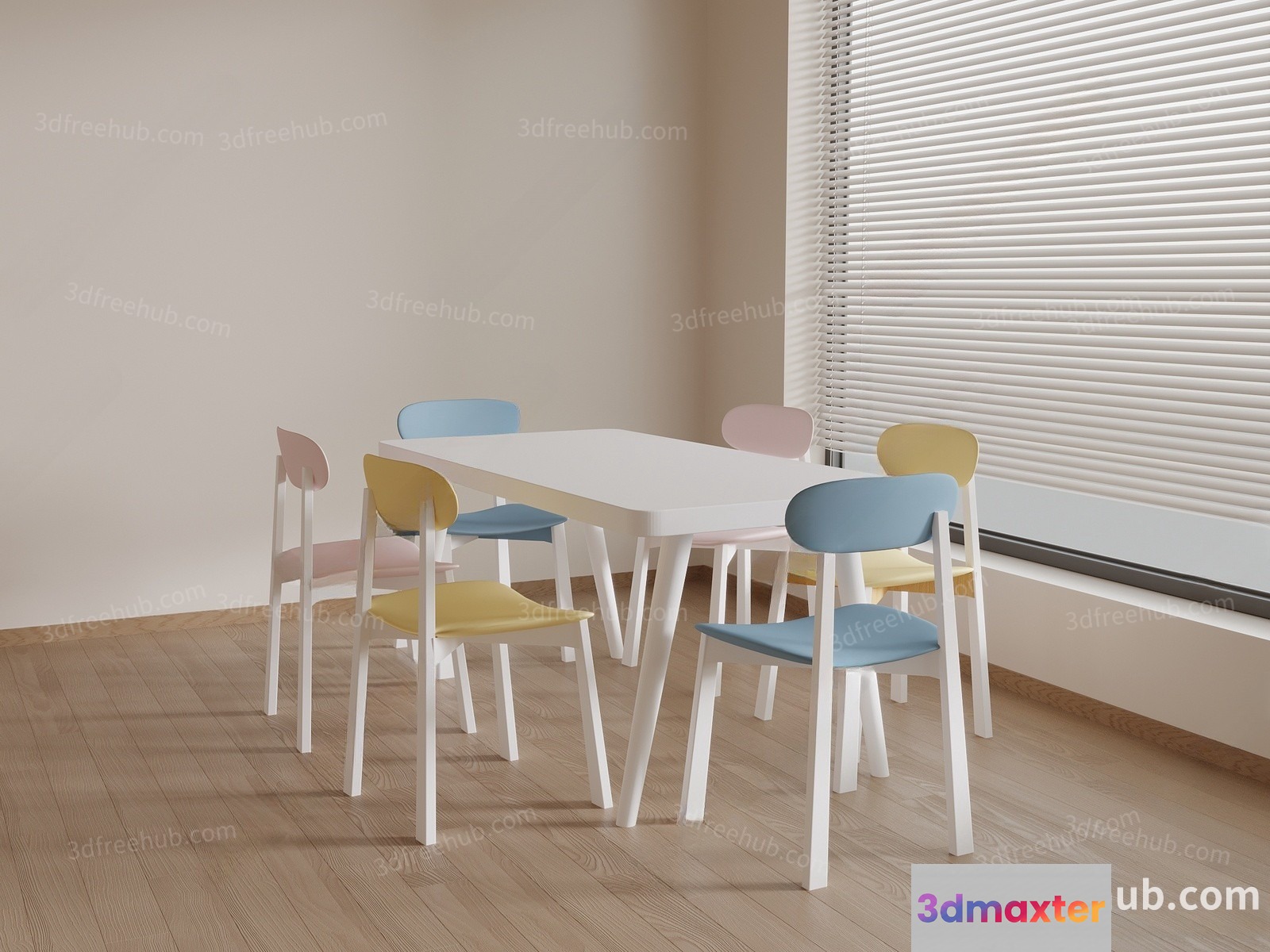 Simple Dining Room 3D Model - 18919 - VRAY Render