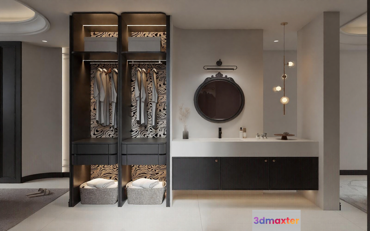 Modern Walk-In Closet 3D Model - 17745 - VRAY Render