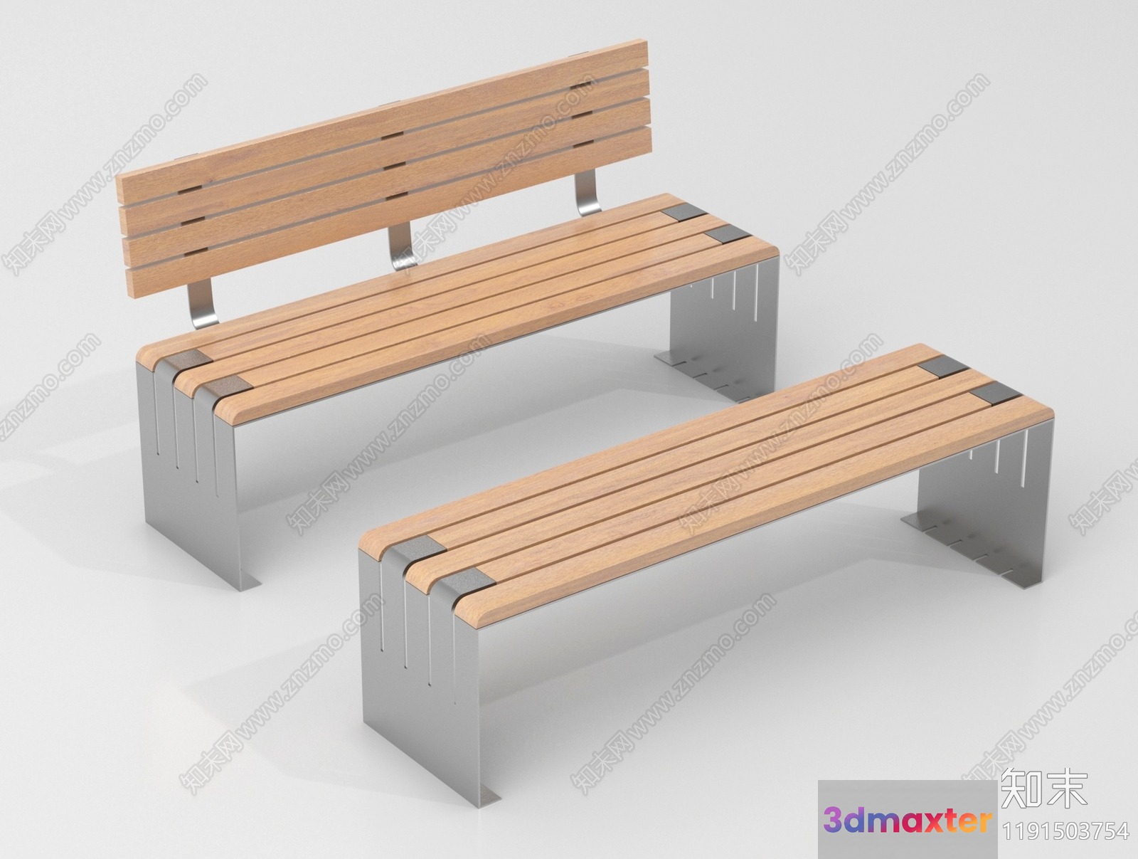 Modern Outdoor Benches 3D Model - 5709 - VRAY Render