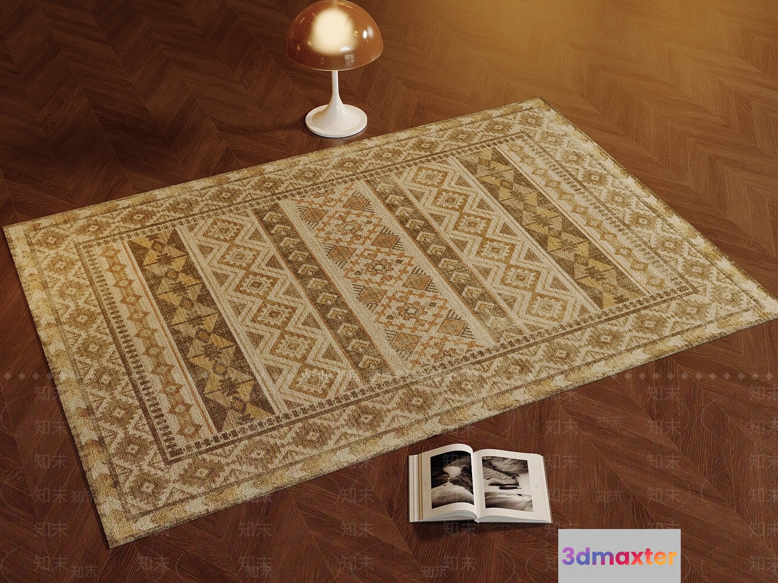 A Beige Rug 3D Model - 19223 - VRAY Render