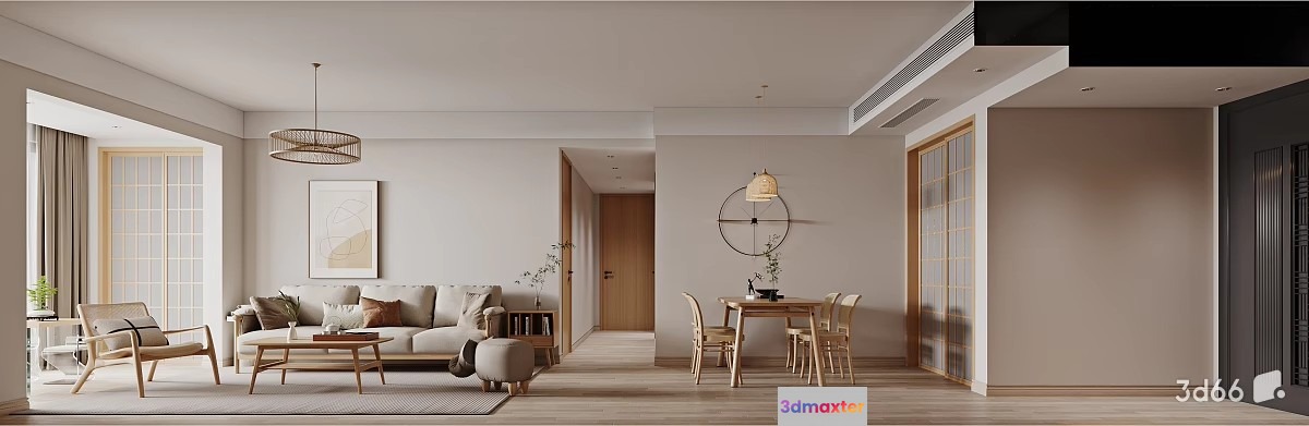 Modern Living Room 3D Model - 22623 - VRAY Render
