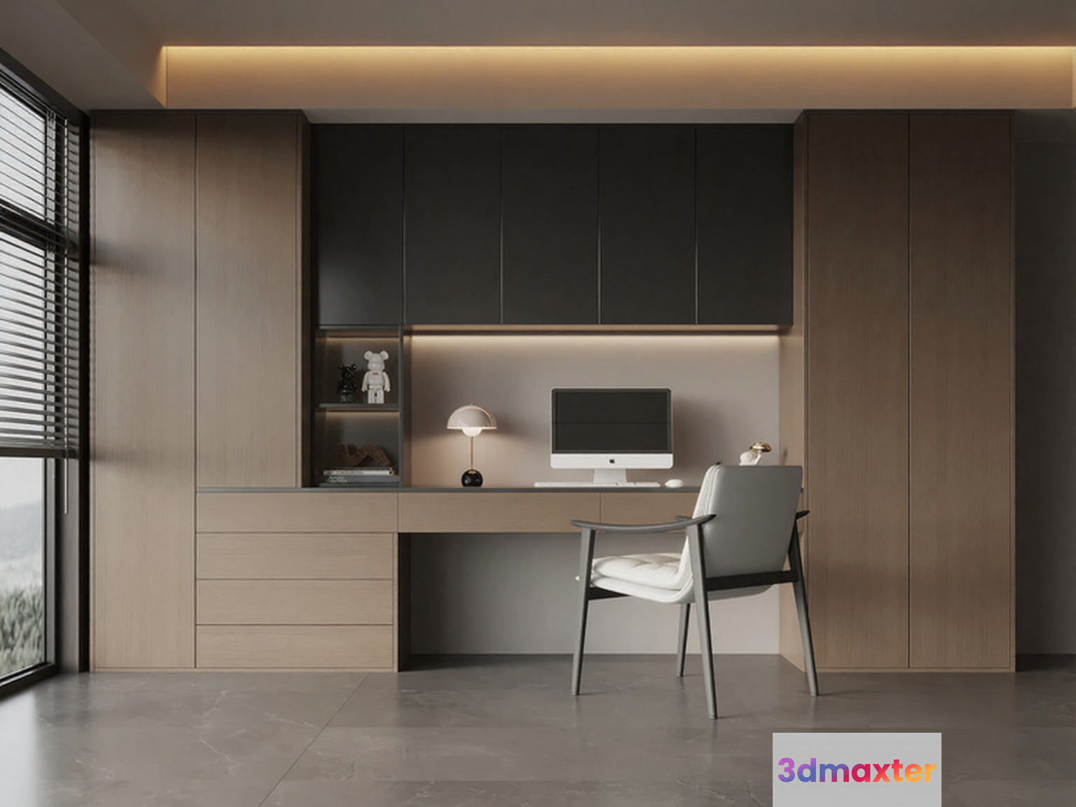 Modern Home Office 3D Model - 19490 - VRAY Render