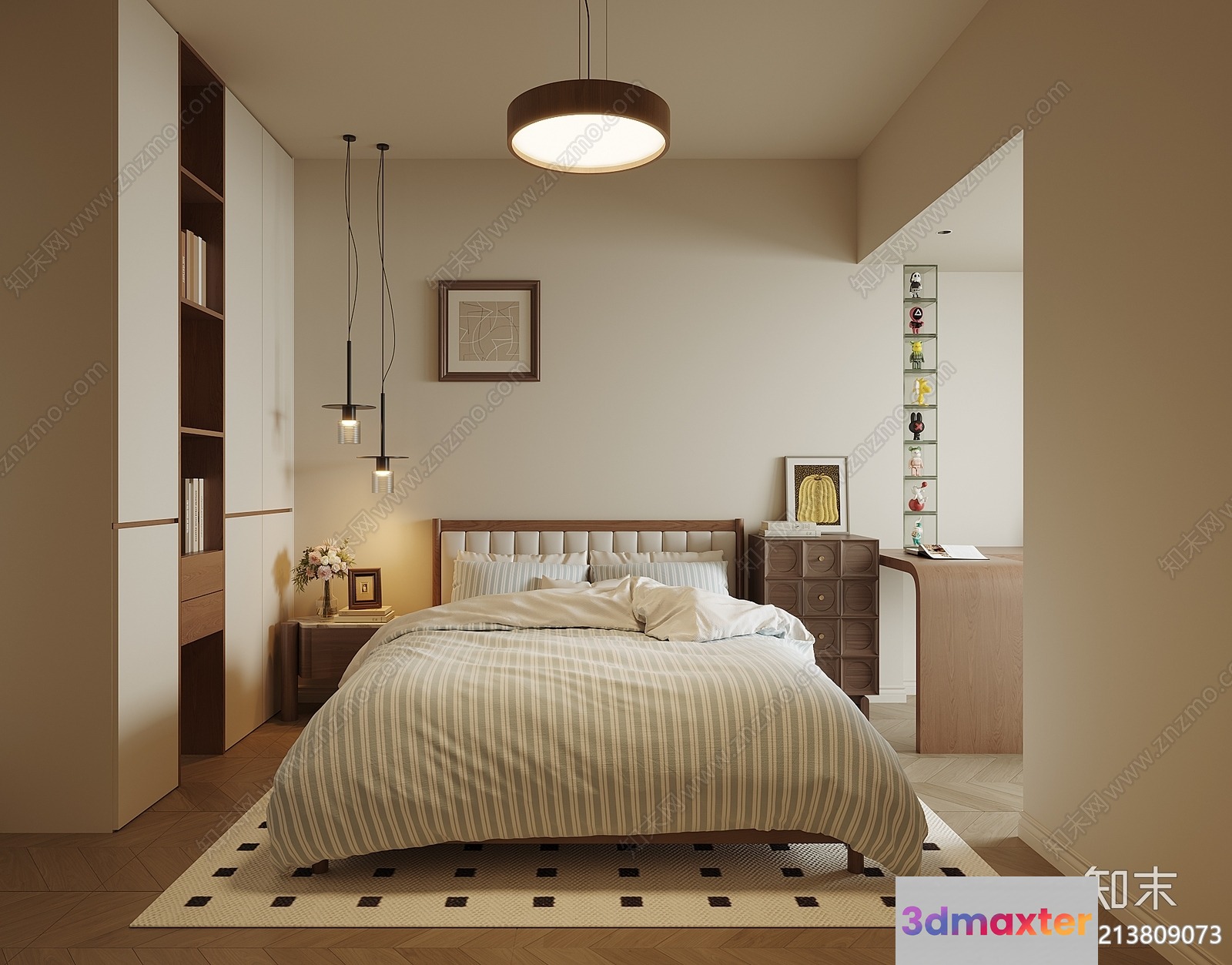 Cozy Bedroom 3D Model - 9551 - VRAY Render