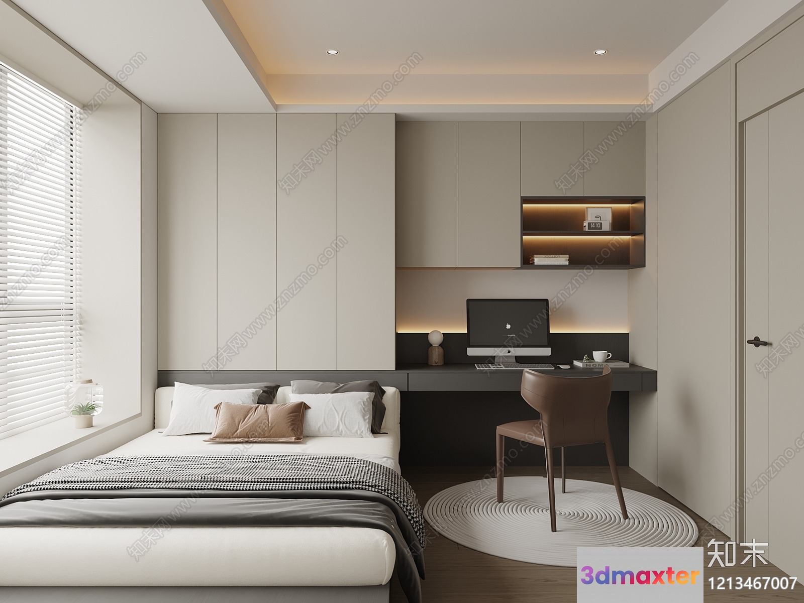 Cozy Modern Bedroom 3D Model - 4888 - VRAY Render