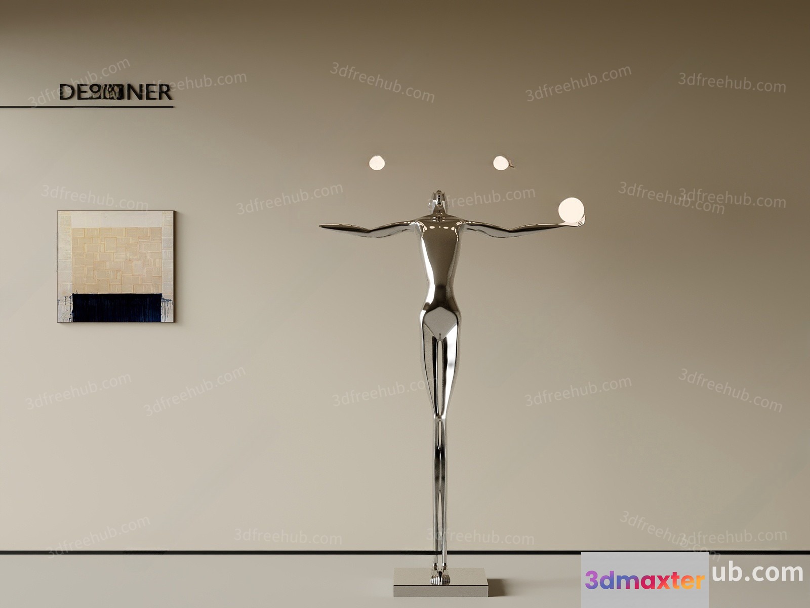 Modern 3D Artwork 3D Model - 21592 - VRAY Render