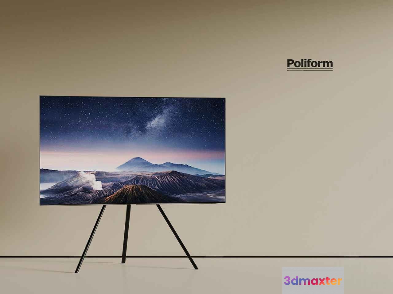 A Tv On A Stand 3D Model - 17359 - VRAY Render