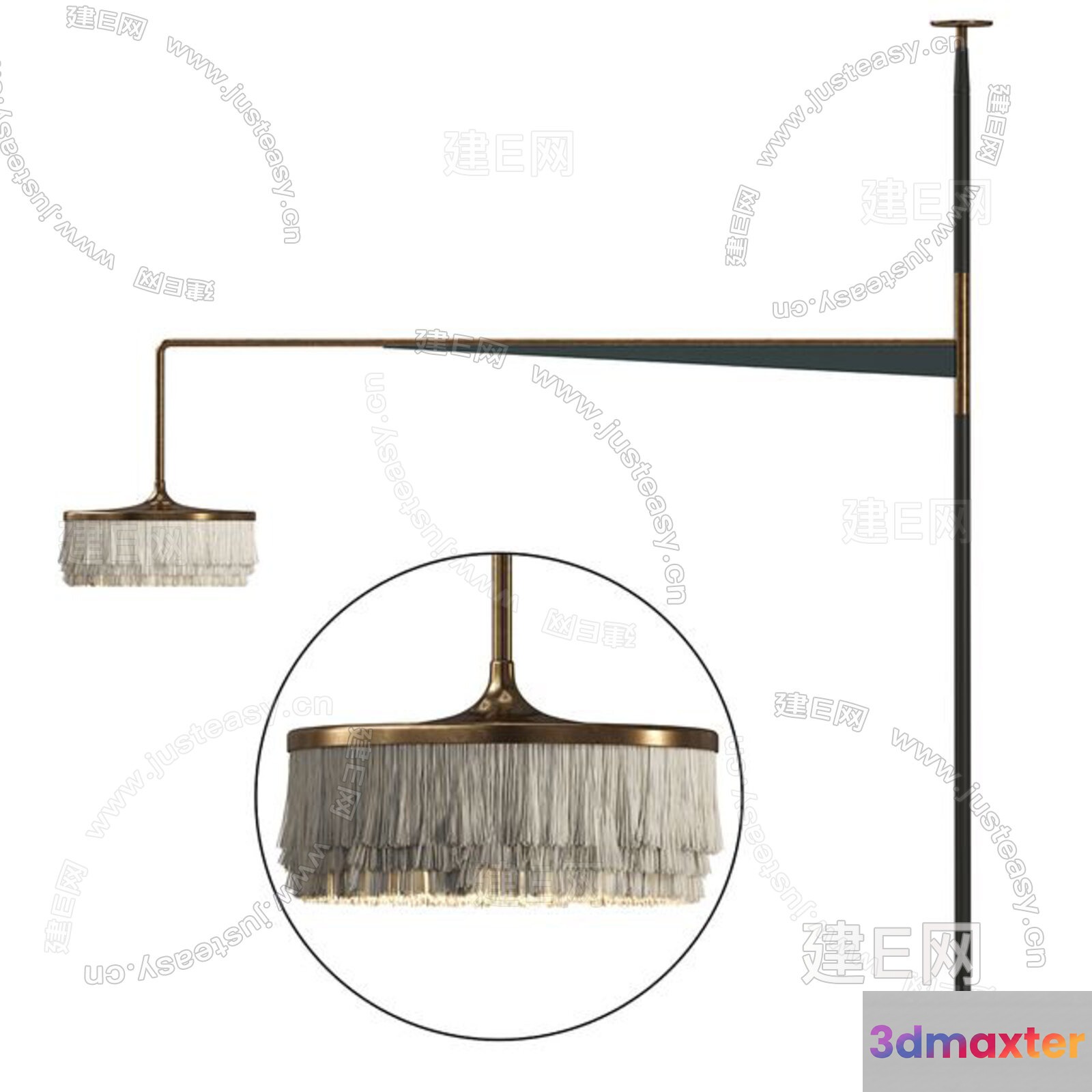 Gold Light Fixture 3D Model - 5435 - VRAY Render