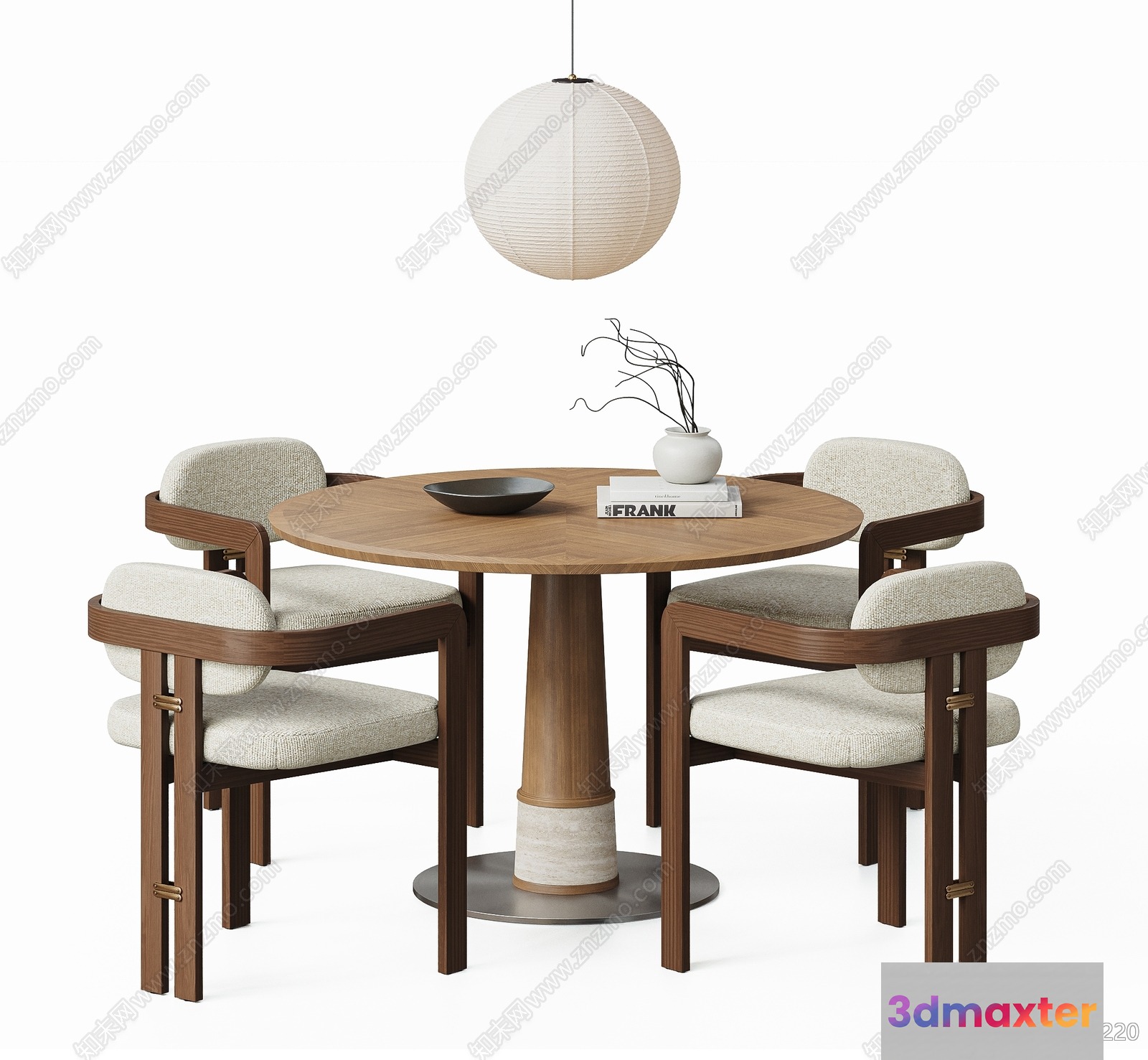 A Modern Dining Table Set 3D Model - 16184 - VRAY Render