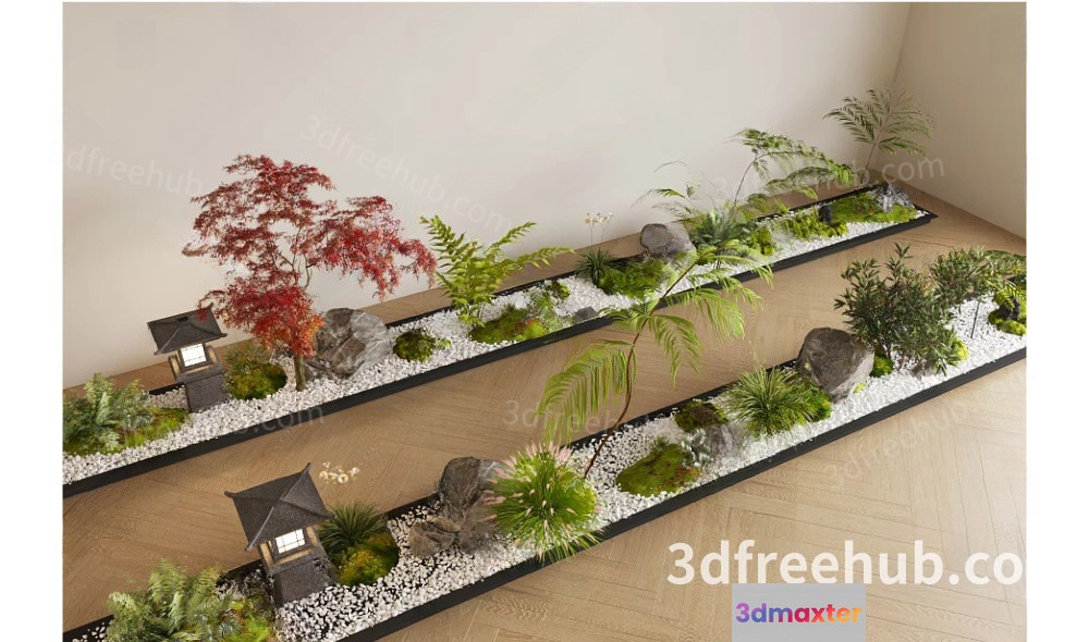 Japanese-Inspired Garden With A Modern Twist 3D Model - 20207 - VRAY Render