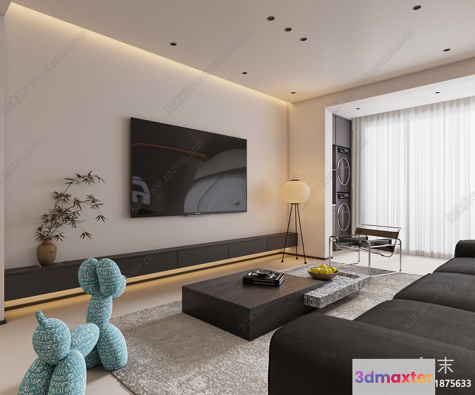 Modern Living Room 3D Model - 10386 - VRAY Render