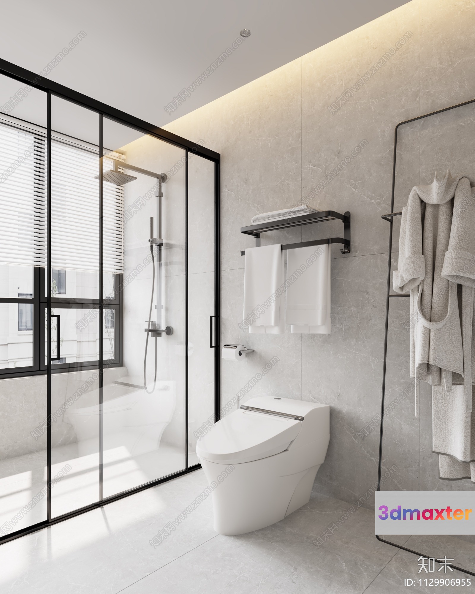 Modern White Bathroom 3D Model - 10867 - VRAY Render