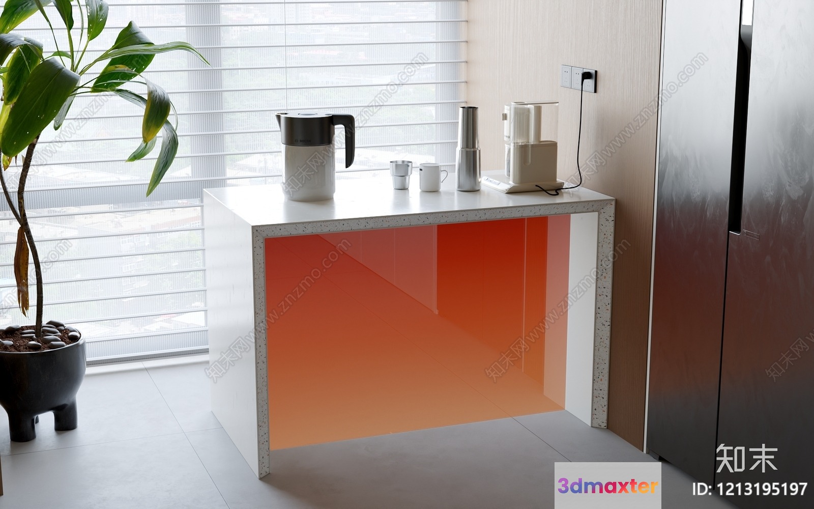 Simple Kitchen Counter 3D Model - 11592 - VRAY Render