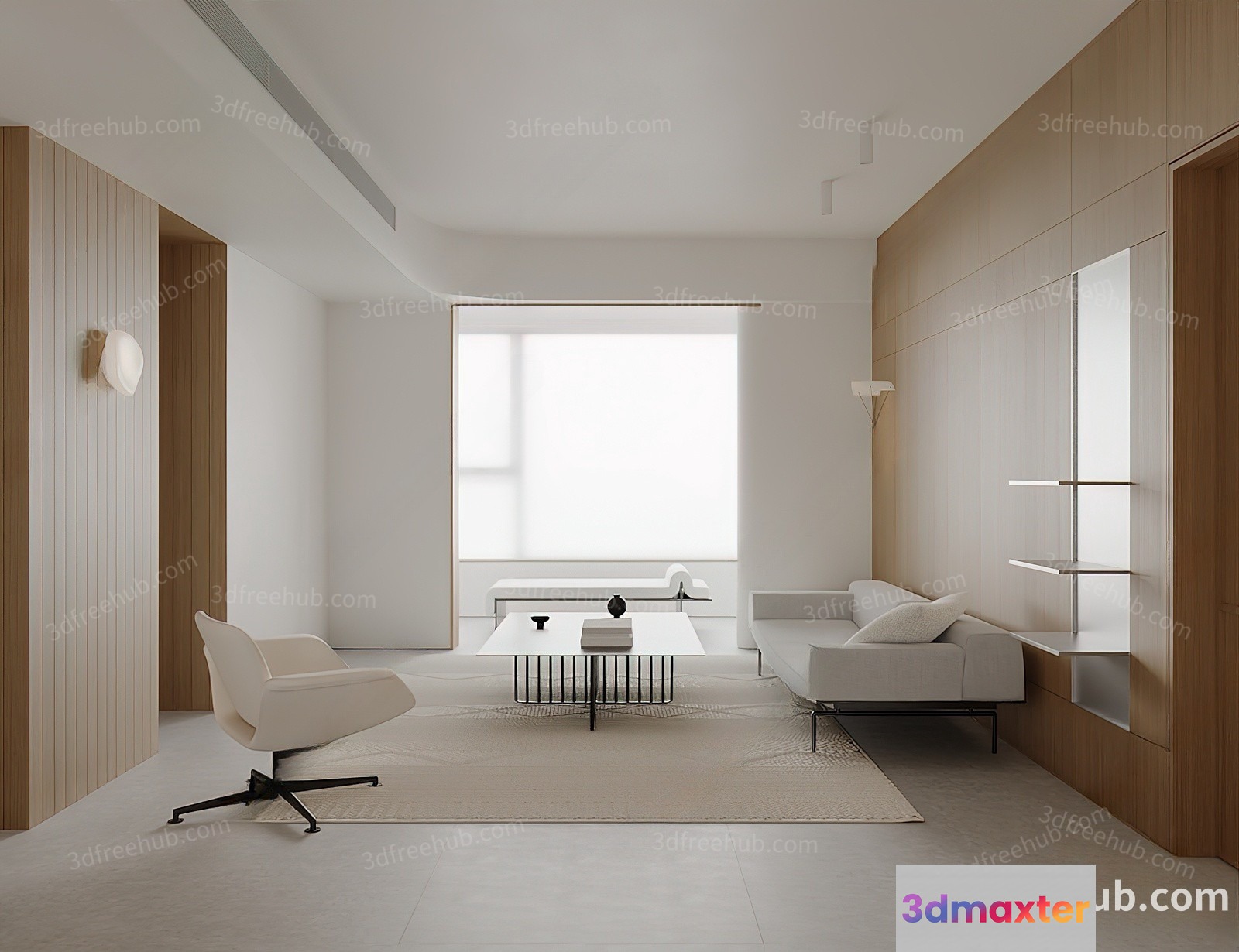 Modern Living Room 3D Model - 22985 - VRAY Render