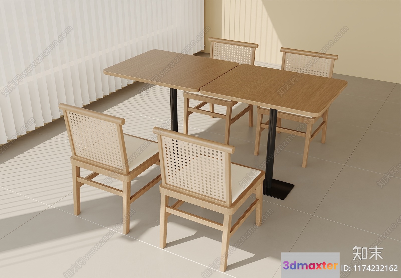Wooden Dining Table 3D Model - 5901 - CORONA Render