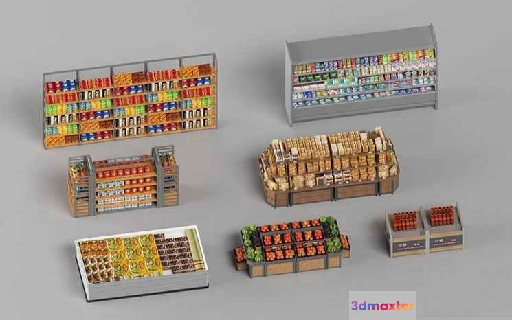 Miniature Grocery Store Displays 3D Model - 4003 - VRAY Render