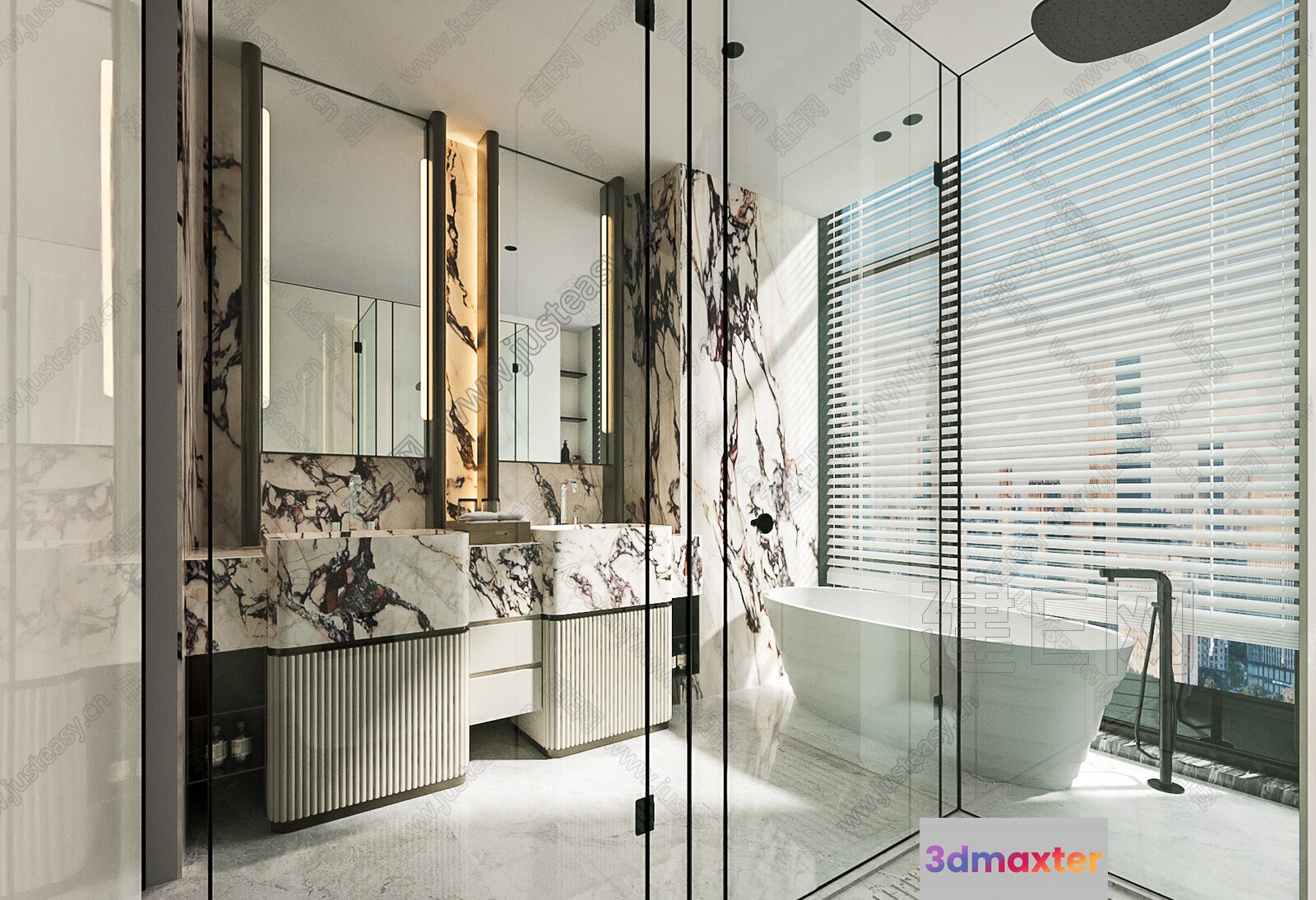 Modern Bathroom Design 3D Model - 9804 - VRAY Render