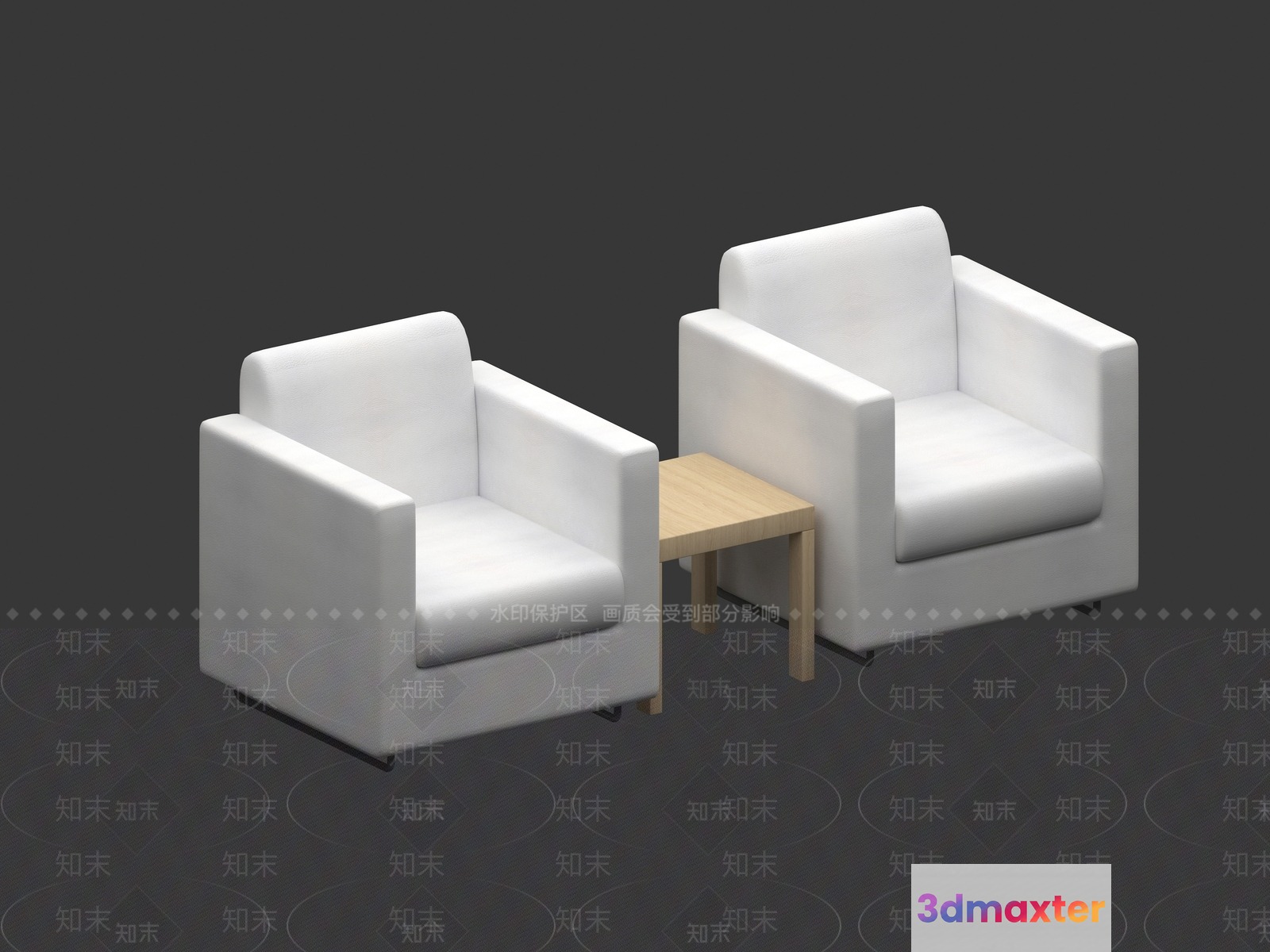 Modern White Chairs 3D Model - 8369 - VRAY Render