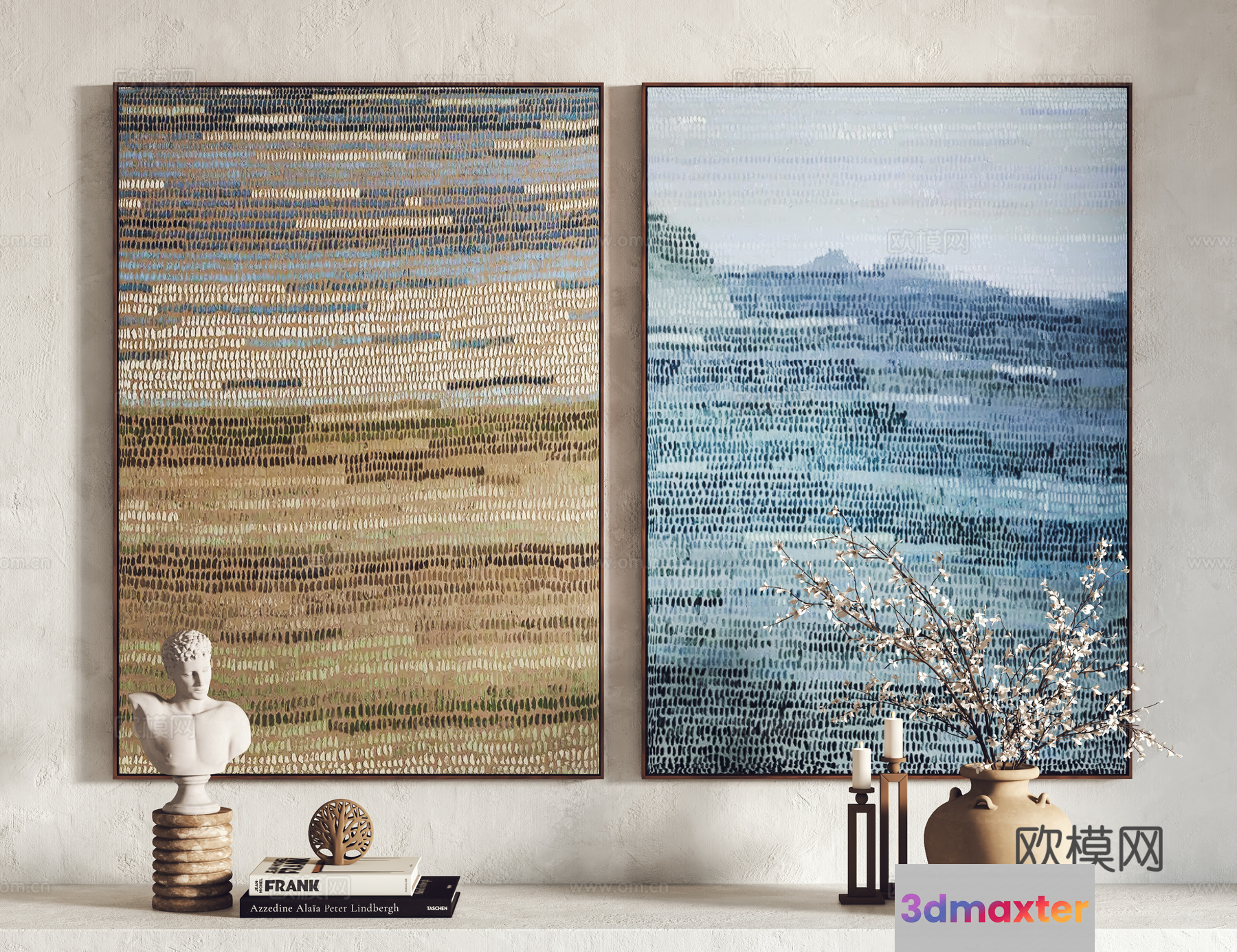 Modern Abstract Art Pieces 3D Model - 14955 - VRAY Render
