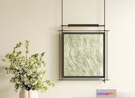 Black Metal Frame With A Textured Glass Panel 3D Model - 23592 - VRAY Render