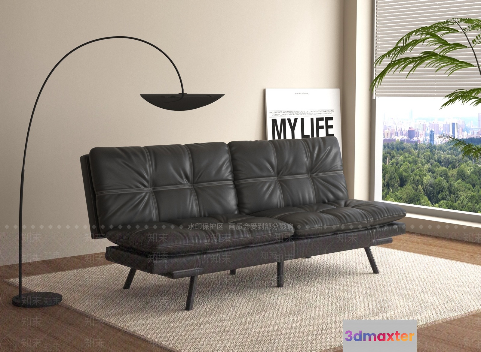 Modern Living Room 3D Model - 1972 - VRAY Render