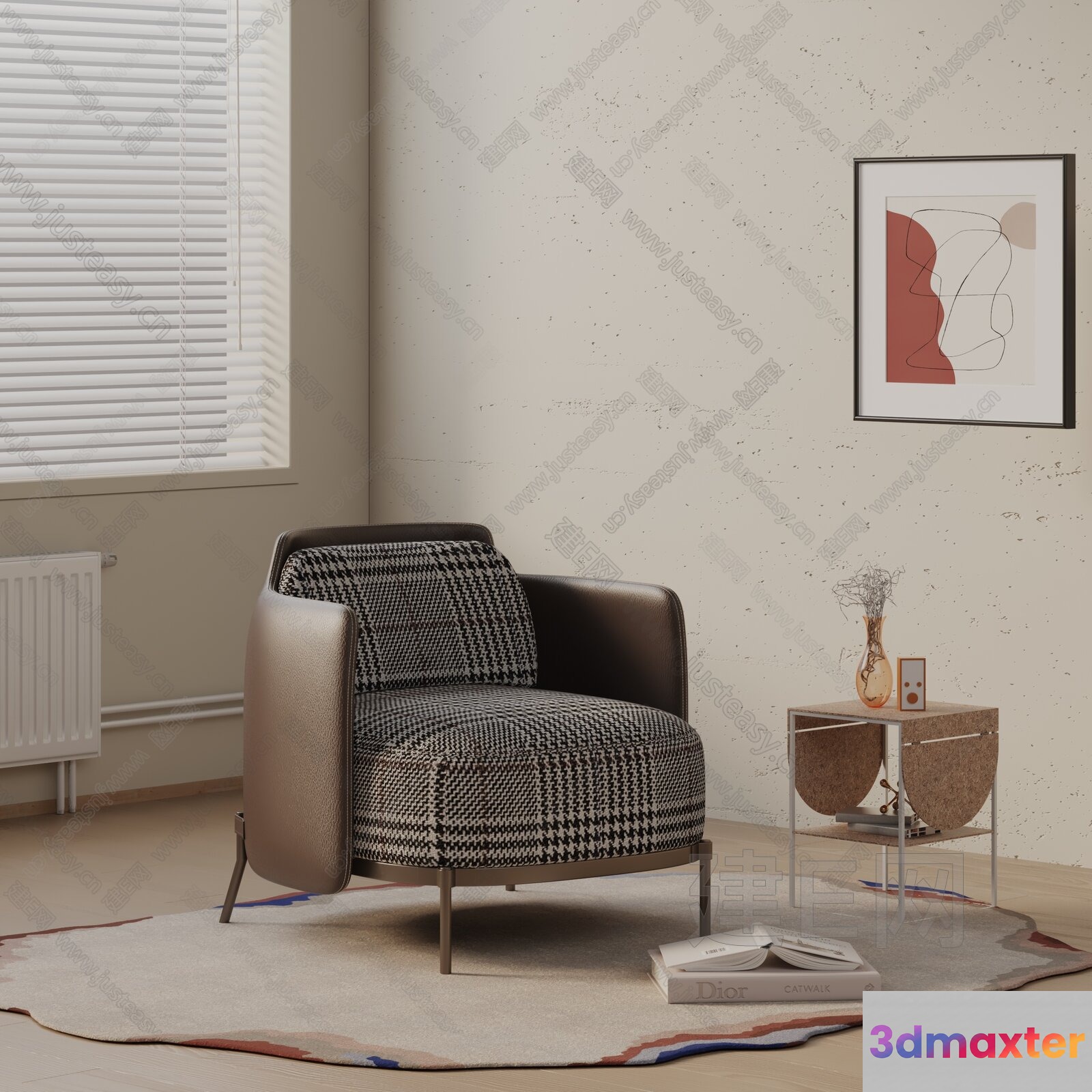 Cozy Living Room 3D Model - 8128 - VRAY Render