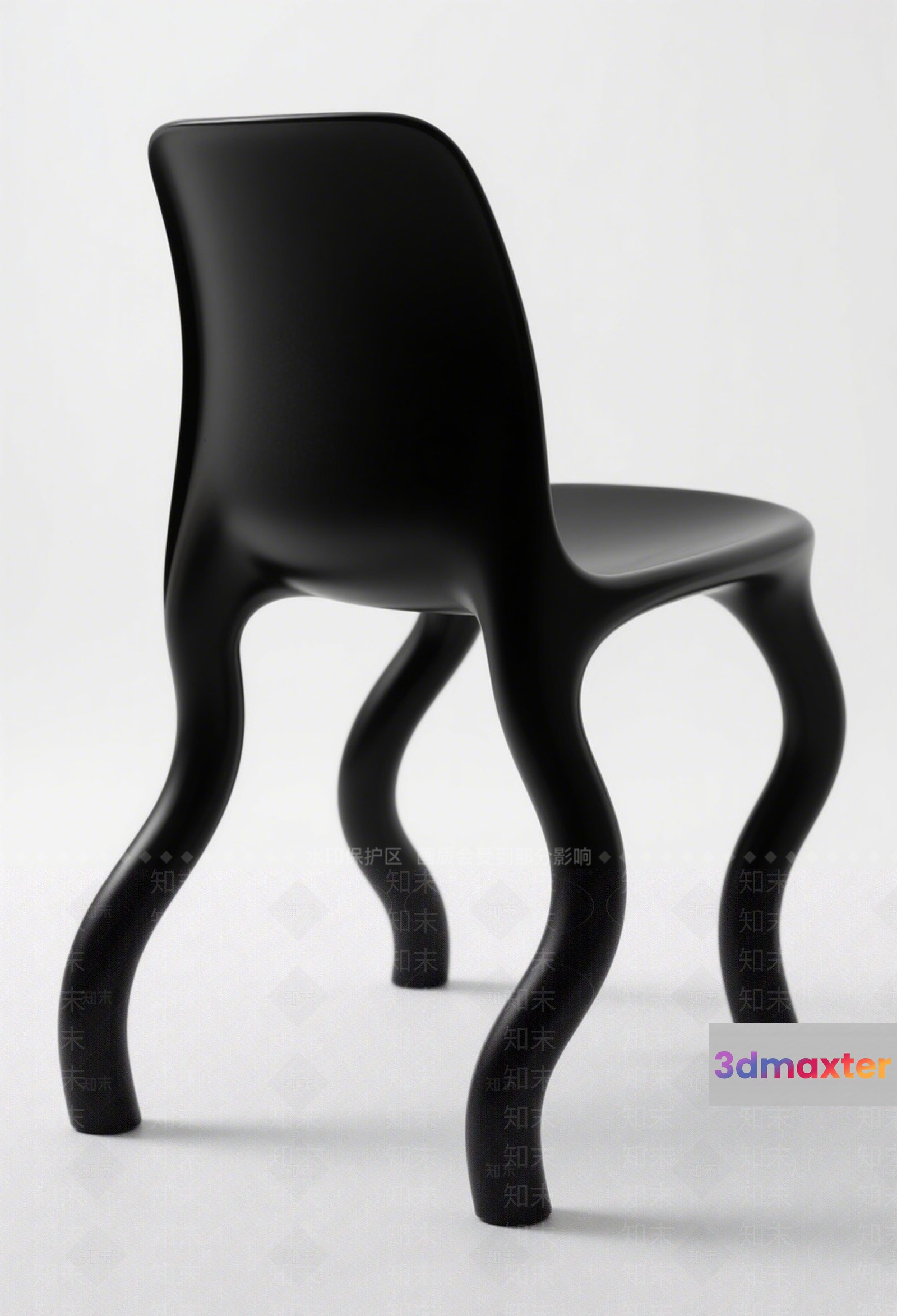 Black Plastic Chair 3D Model - 13719 - VRAY Render