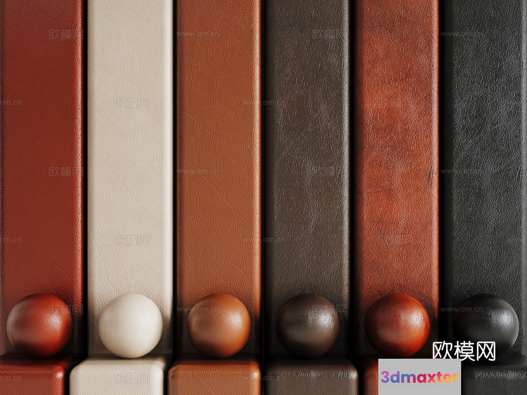 A Collection Of Leather Objects 3D Model - 2248 - VRAY Render