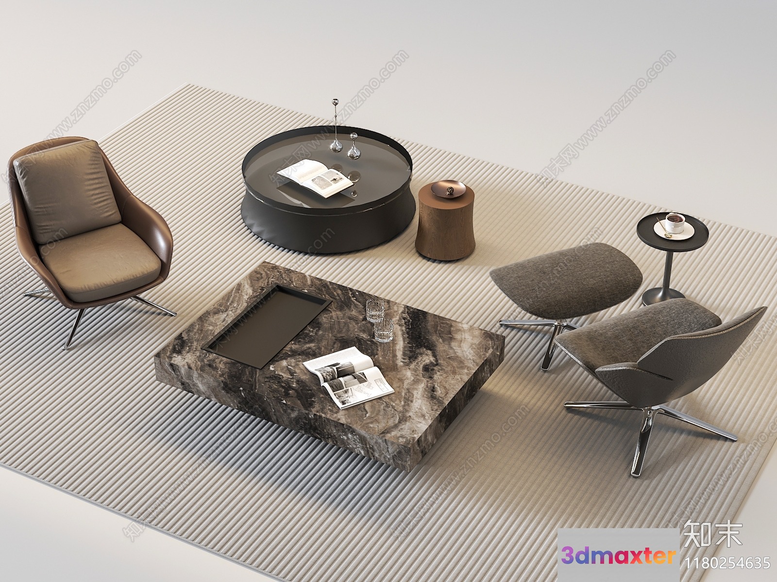 Modern Living Room 3D Model - 831 - VRAY Render