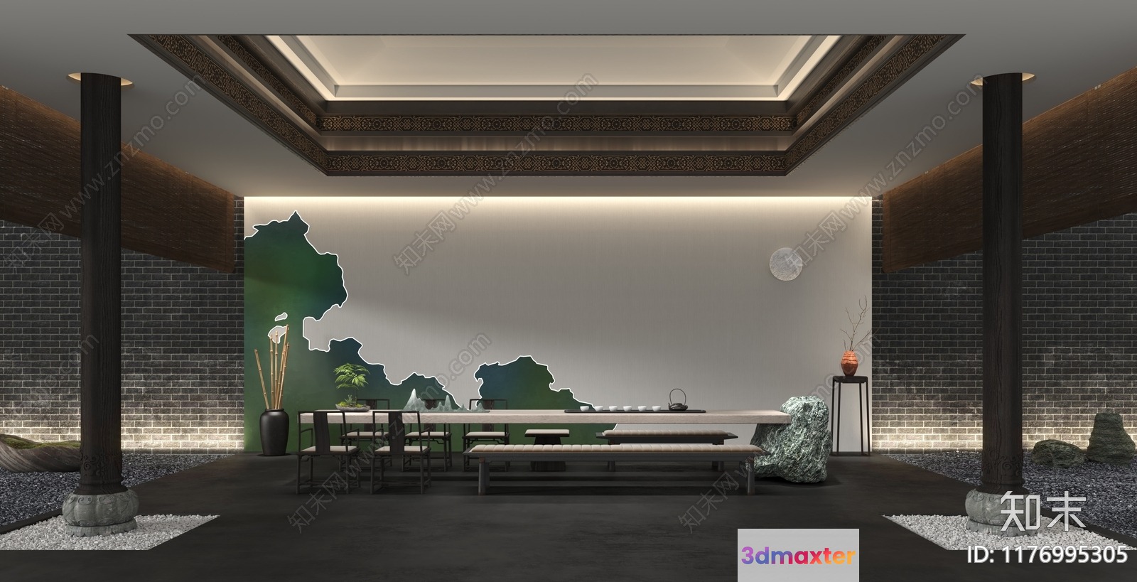 Modern Asian Dining Room 3D Model - 3798 - VRAY Render