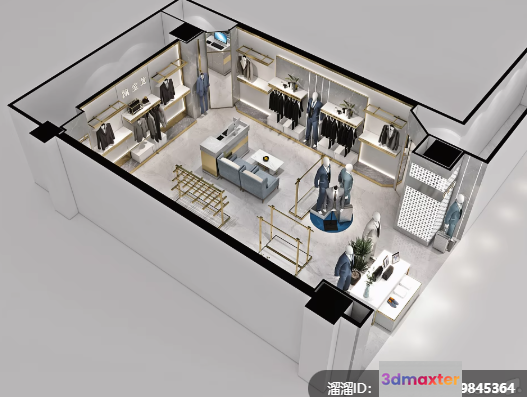Modern Retail Store 3D Model - 22133 - VRAY Render