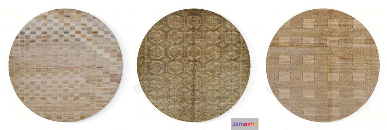 A Round Rug With A Geometric Pattern 3D Model - 4937 - VRAY Render