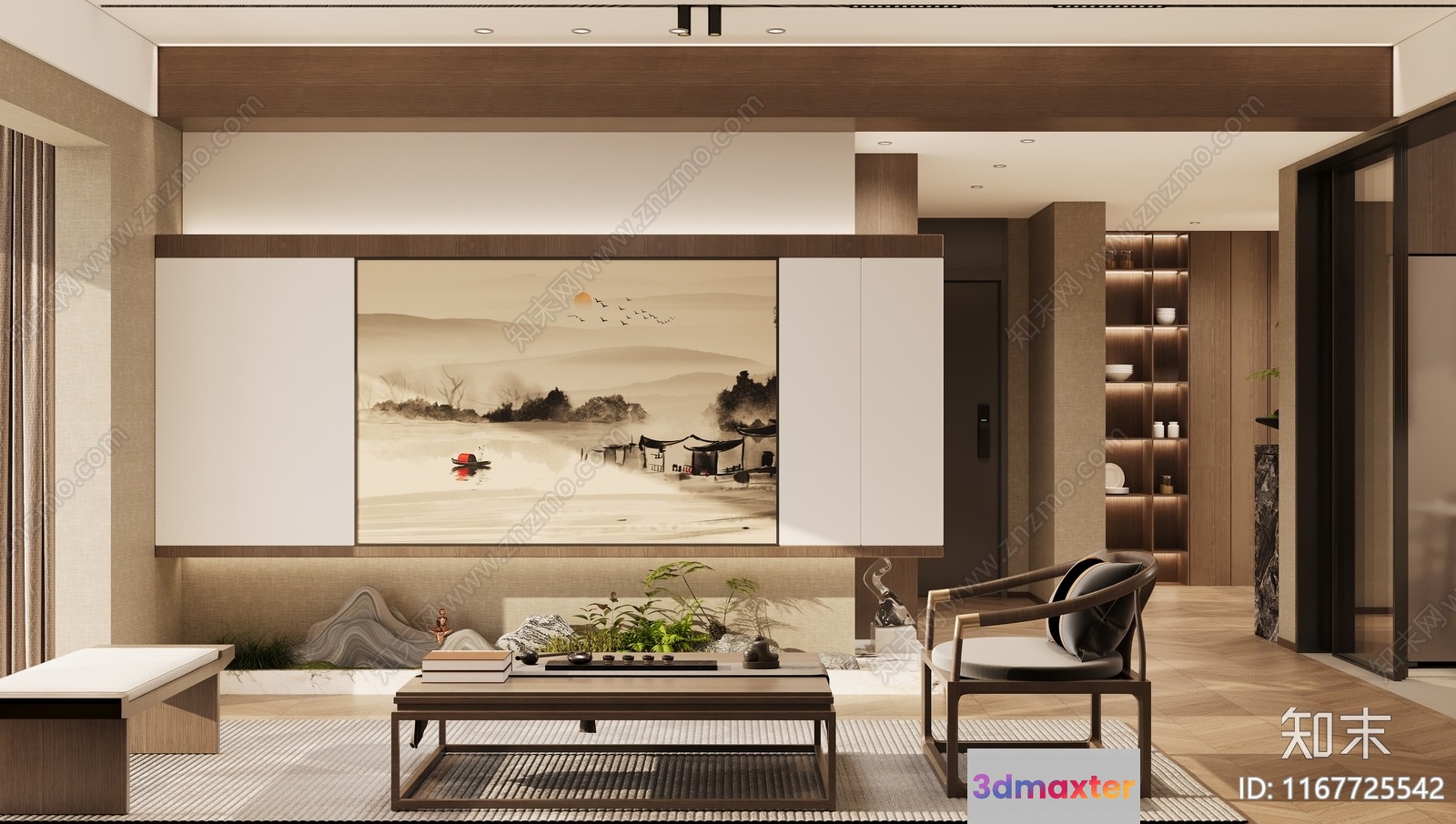 Modern Living Room 3D Model - 16468 - CORONA Render