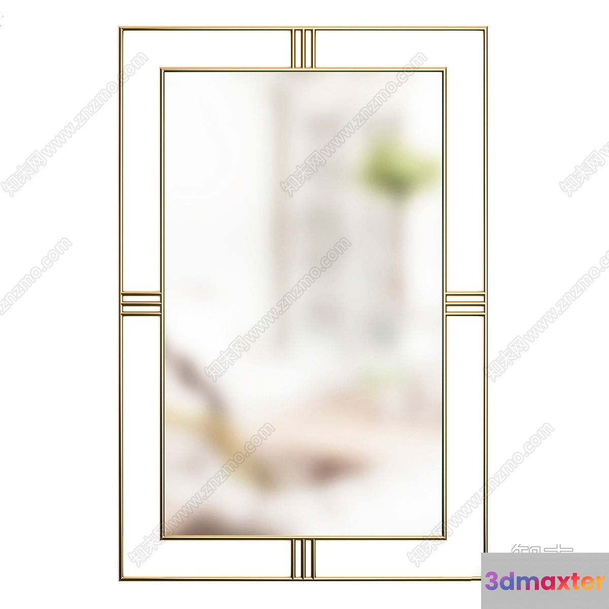 A Gold Mirror With A Blurred Reflection 3D Model - 11672 - CORONA Render