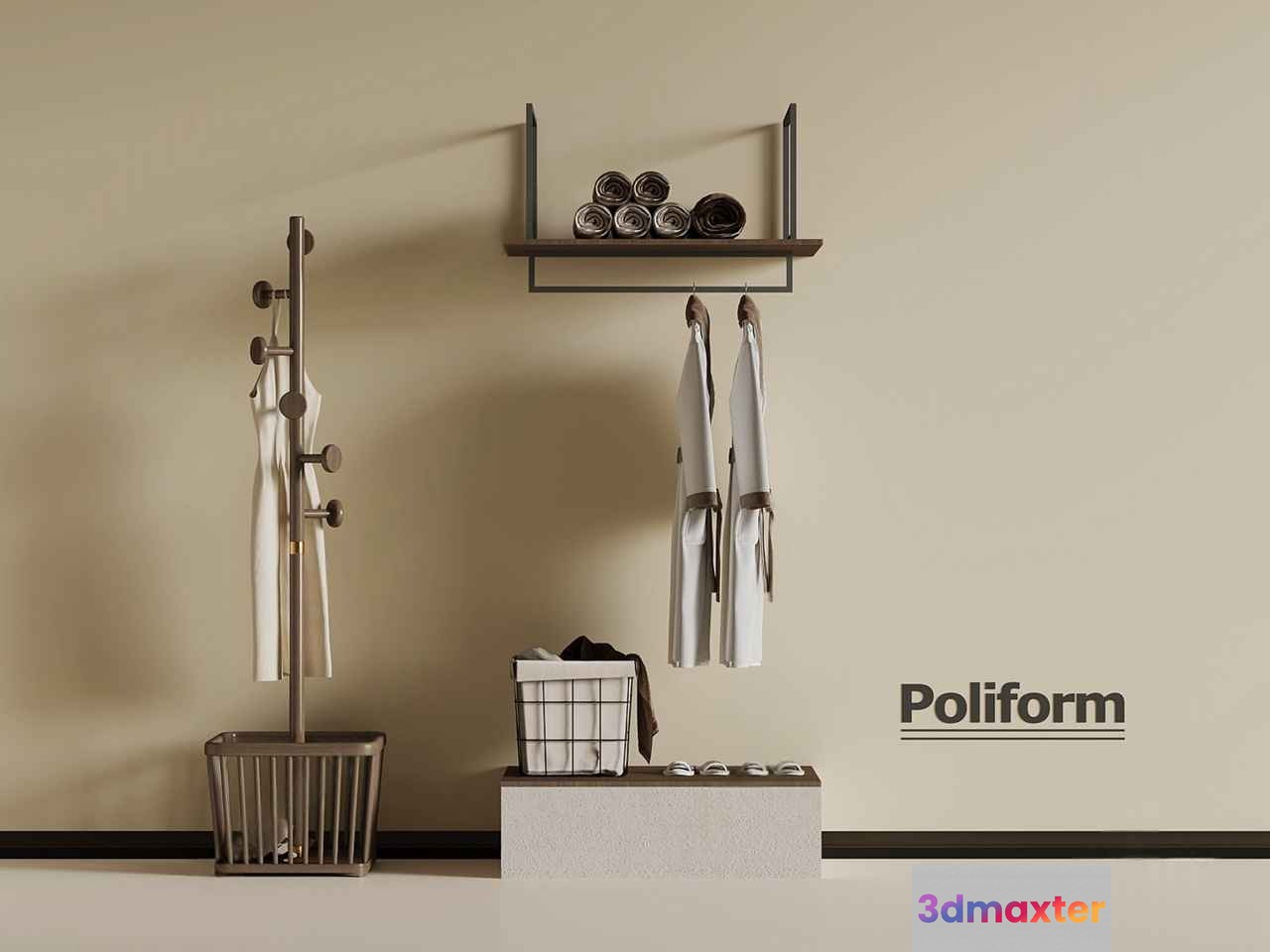 Modern Coat Rack 3D Model - 4263 - VRAY Render