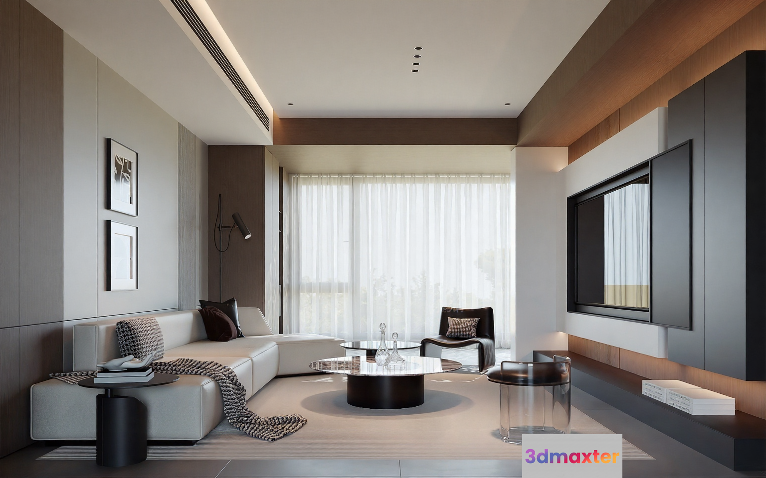 Modern Living Room 3D Model - 3874 - VRAY Render
