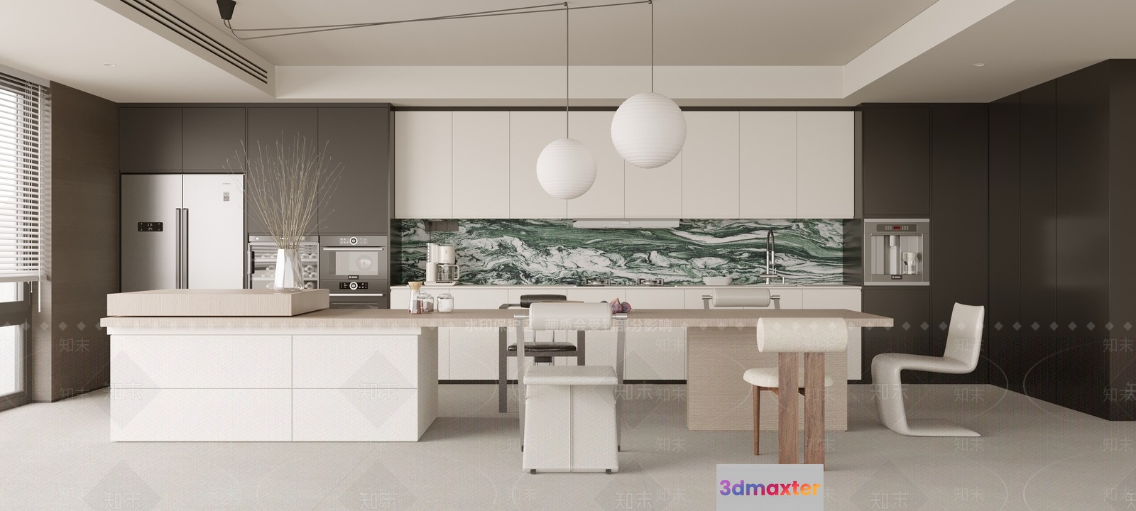 Modern Kitchen Design 3D Model - 16803 - VRAY Render