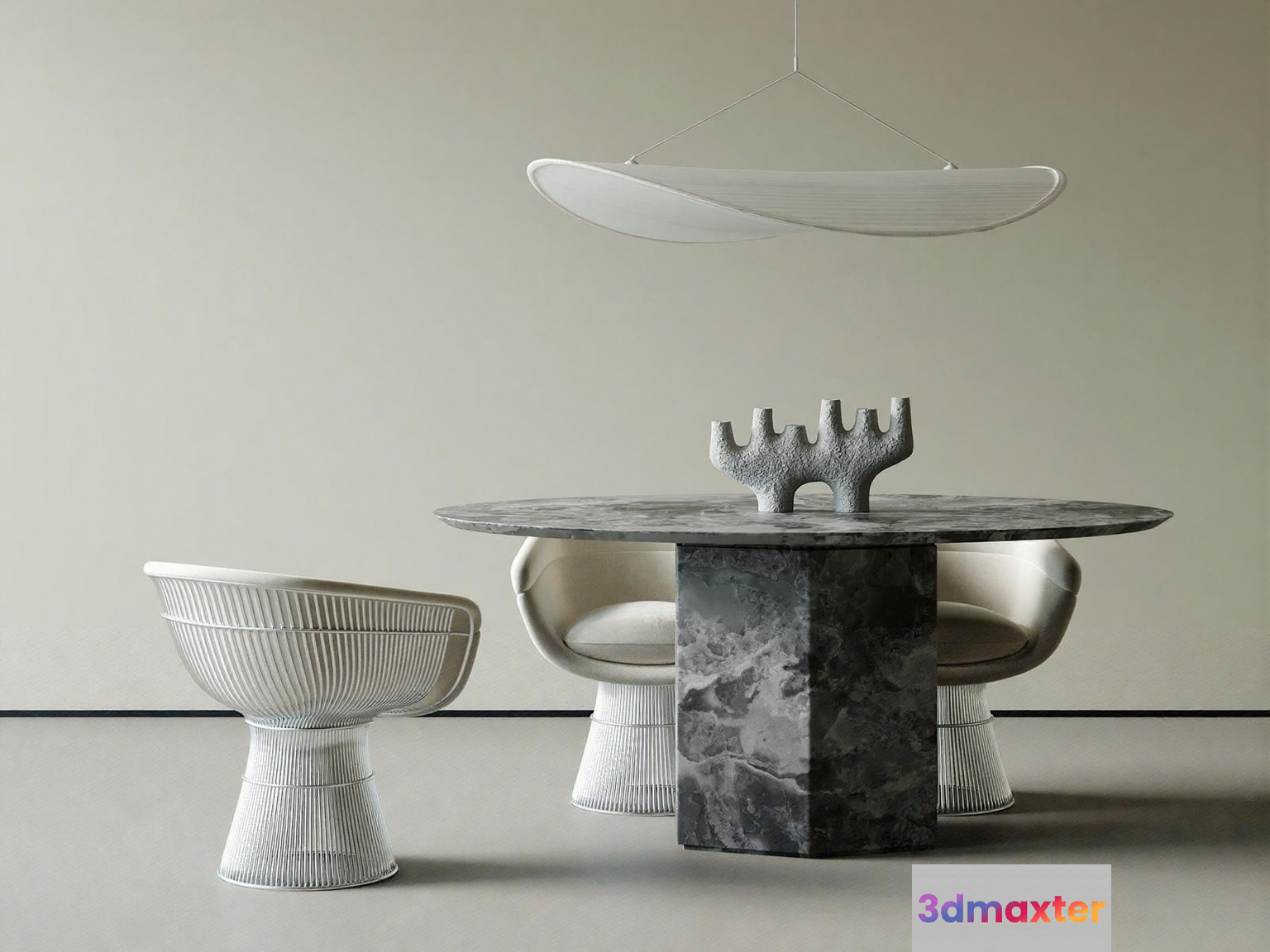 Modern Minimalist Dining Room 3D Model - 11305 - CORONA Render