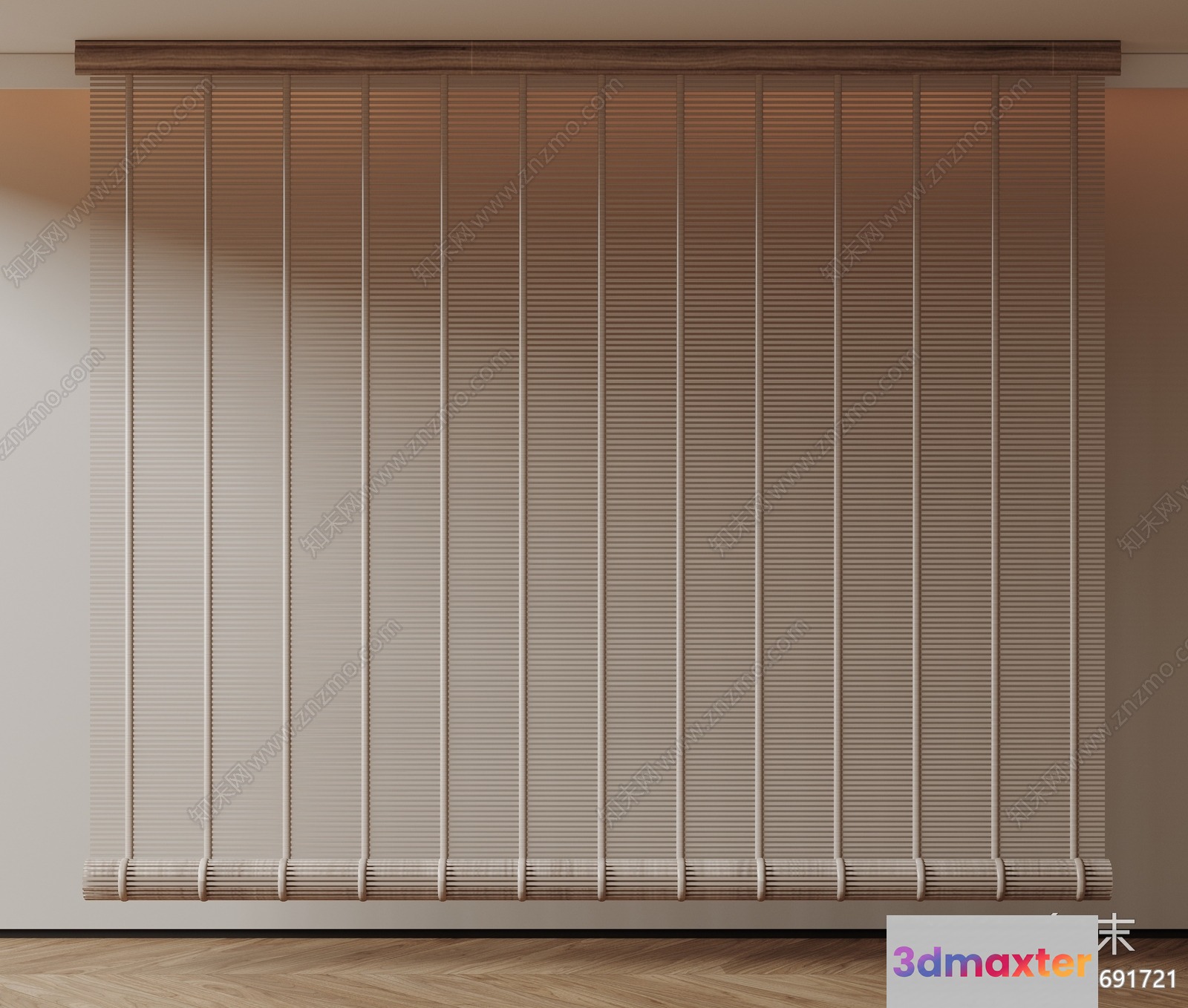 A Large Window With Blinds 3D Model - 7570 - VRAY Render