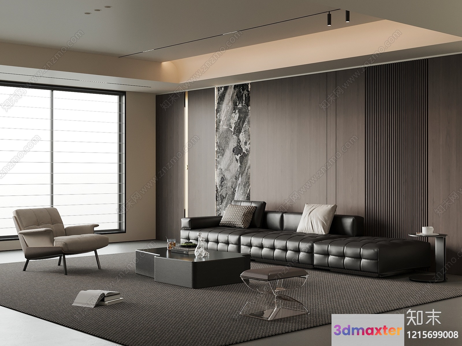 Modern Living Room 3D Model - 11950 - VRAY Render