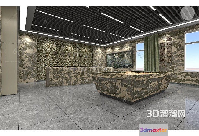 Modern Office Space 3D Model - 3978 - VRAY Render