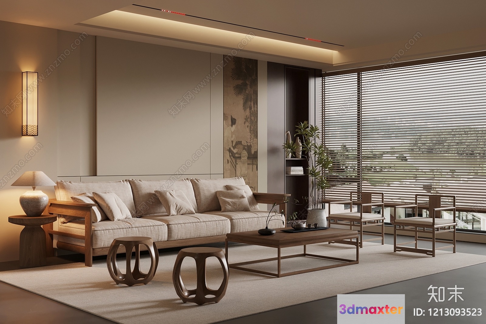 Modern Living Room 3D Model - 6912 - VRAY Render